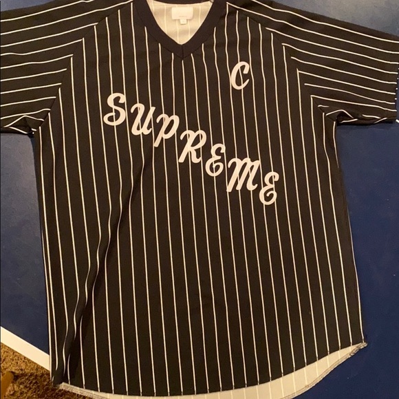 Supreme Other - Supreme black AD baseball jersey. SIZE XL